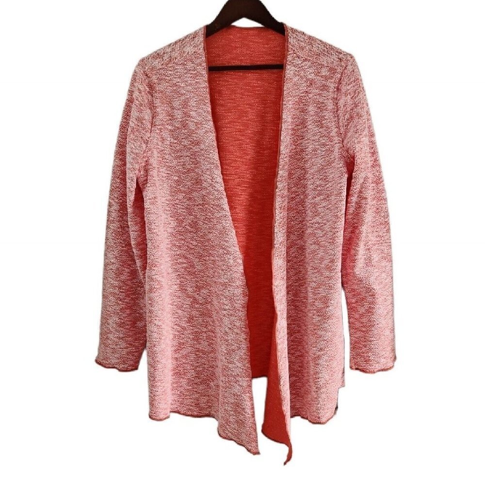 Winding River Reversible Open Cardigan Coral Wave Trim Size L NEW